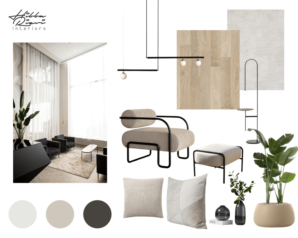 modern interior design mood board